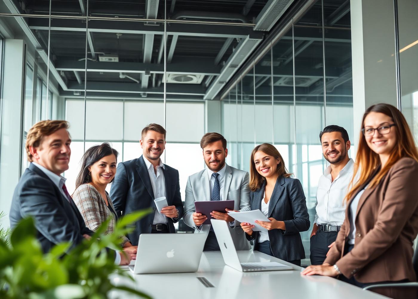 Business professionals collaborating